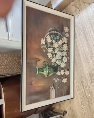 Cuadro al óleo: Jarrón y flores