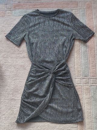 Vestido fiesta negro y multicolor