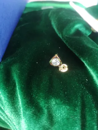 Pendientes Chapado Oro Circonitas Triángulo