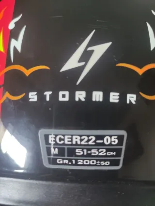 Casco Moto Stormer Ecer22-05 Negro/Rojo Talla M