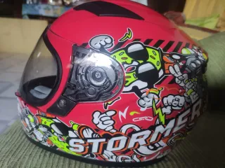 Casco Moto Stormer Ecer22-05 Negro/Rojo Talla M
