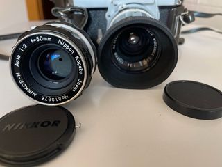 Cámara Nikon NIKKORMAT FT + objetivos + funda