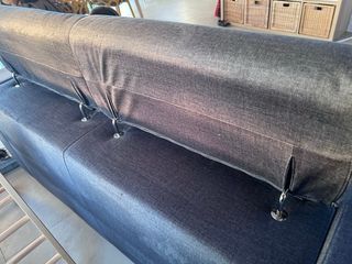 Sofá 3 plazas gris tela