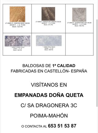 Baldosas Outlet 9,90 €/M2