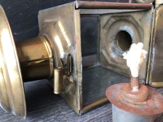 Farol cobre antiguo carruaje funerario