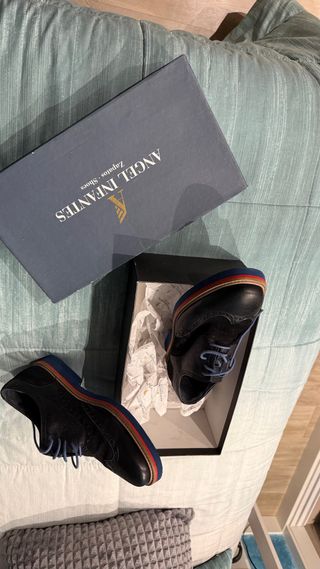 Zapatos Angel Infantes Negros Brogue