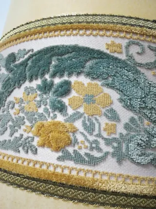 Tulipa lámpara vintage tela y terciopelo