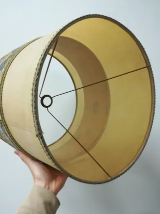 Tulipa lámpara vintage tela y terciopelo