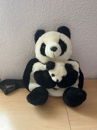 Mochila Peluche Panda con Bebé