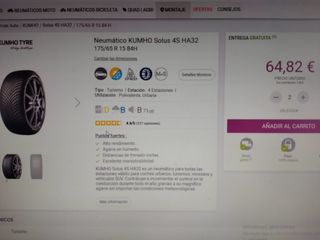 2 Gomas 175/65 R15 NUEVO AllSeason, Kumho Solus