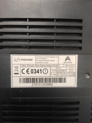 Router Movistar Fibra Óptica