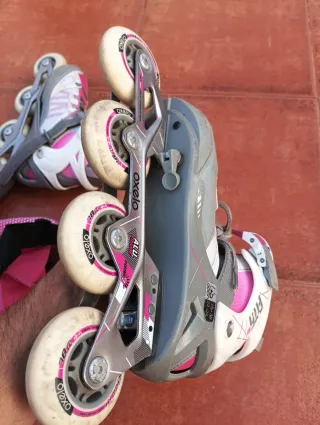 Patines en línea Oxelo con bolsa rosa
