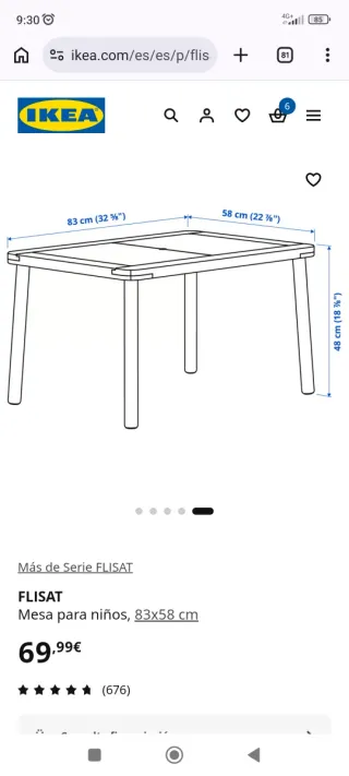 Mesa infantil IKEA FLISAT