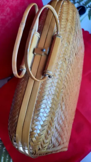 Borsa bauletto vintage vimini