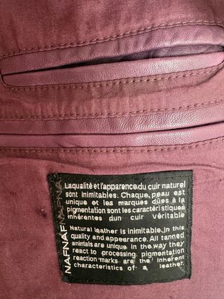 Chaqueta de piel Naf Naf color berenjena