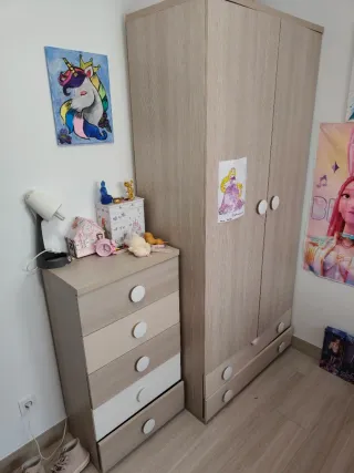 Dormitorio Juvenil Completo (Cama,Armario Tocador)