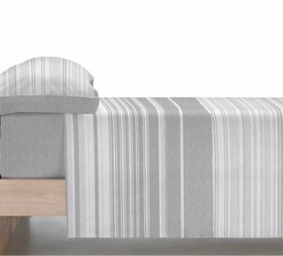 Juego Sábanas Mapuca Cama 150cm Gris Rayas