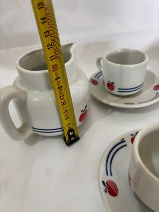 Juego de café/té porcelana con manzanas