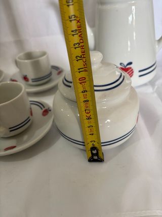Juego de café/té porcelana con manzanas