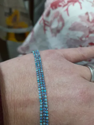 Bracciale acciaio 3 fili strass multicolor