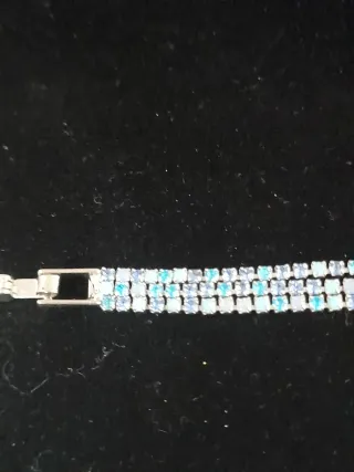 Bracciale acciaio 3 fili strass multicolor