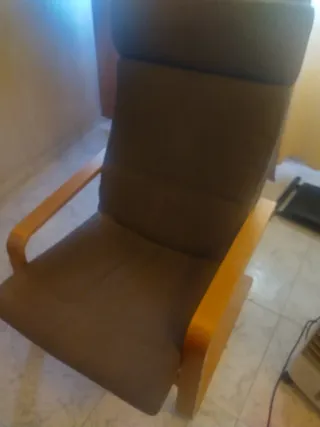 Sillón relax tela y madera