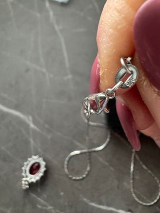 Set gioielli argento 925 zirconi rossi