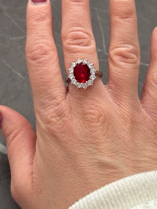 Set gioielli argento 925 zirconi rossi