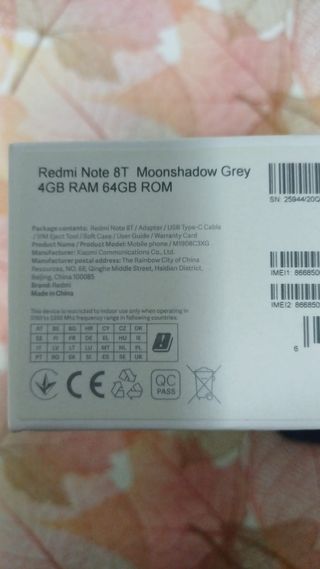 Móvil Xiaomi Redmi Note 8T 64GB Negro