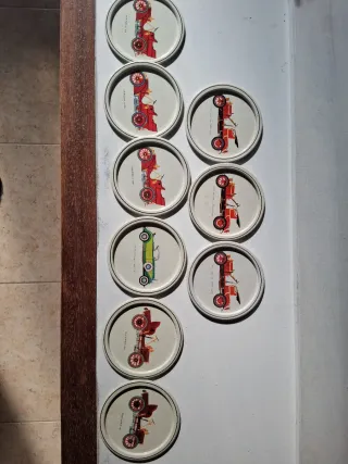 9 Posavasos Metálicos Retro