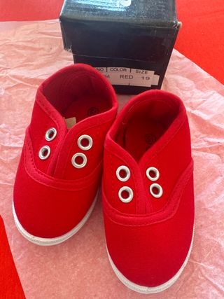 Zapatitos rojos para bebé, talla 19