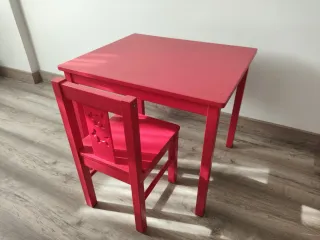 Mesa y Silla Infantil IKEA Roja