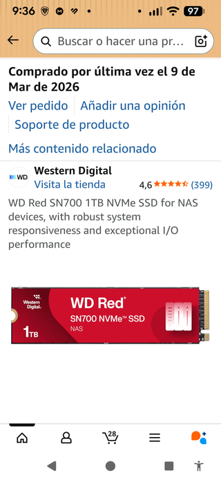 1 TB WD Red SN700 NVMe SSD