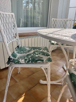 Mesa y 4 Sillas Hierro Forjado