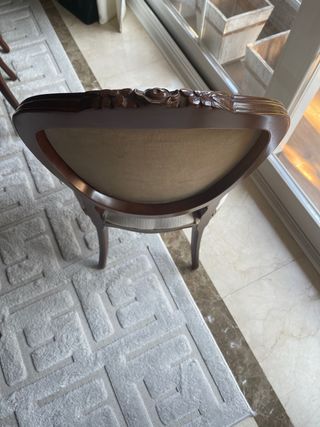 Silla de comedor tapizada beige/topo