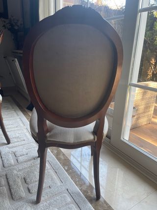 Silla de comedor tapizada beige/topo