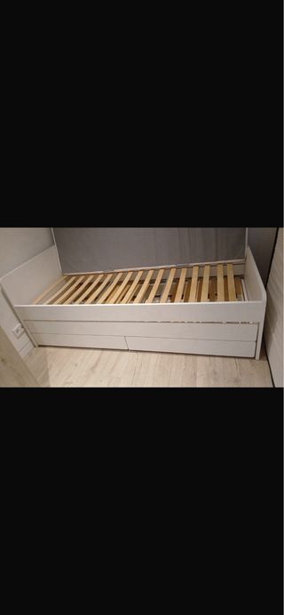 Cama nido blanca con 2 cajones
