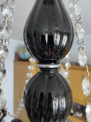 Lámpara de cristal de roca negra