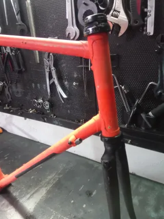 Cuadro Bicicleta Carretera Vintage Naranja