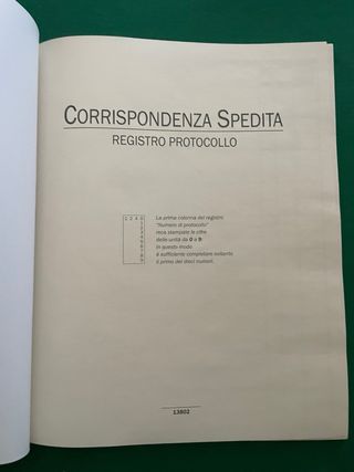 Registri protocollo corrispondenz entrata e uscita