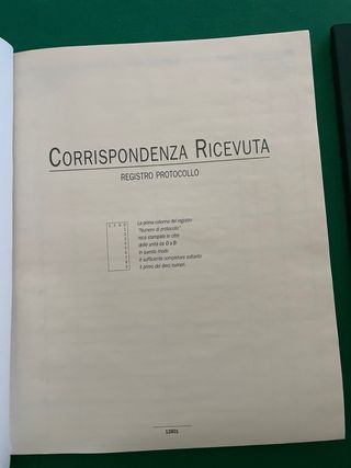 Registri protocollo corrispondenz entrata e uscita