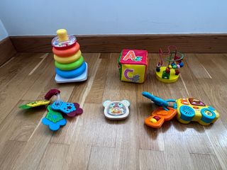 Lote Juguetes Bebé: Aro, Coche, Bloque