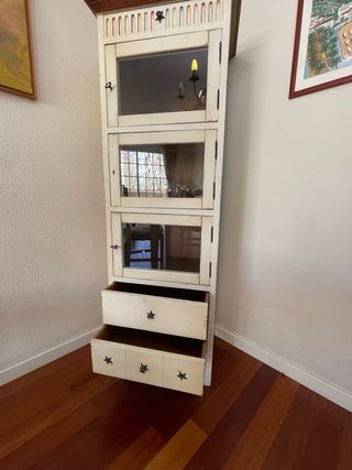 Aparador Vitrina Madera y Cristal