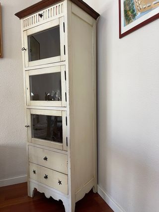 Aparador Vitrina Madera y Cristal