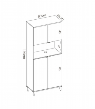 Mueble Alto Auxiliar Wok. Blanco/Natural