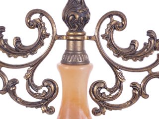 Candelabro Vintage Bronce y Ónix 3 Brazos