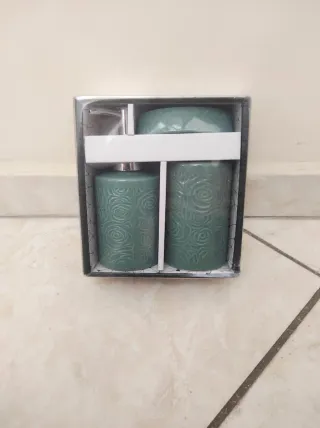 Set 3 pezzi bagno Suprema verde ceramica