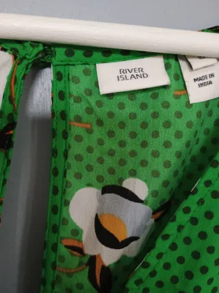 Vestido River Island verde estampado floral talla