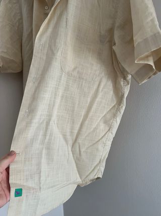 Camisa beige Roy Halle manga corta