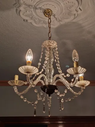 Lámpara de cristal antigua